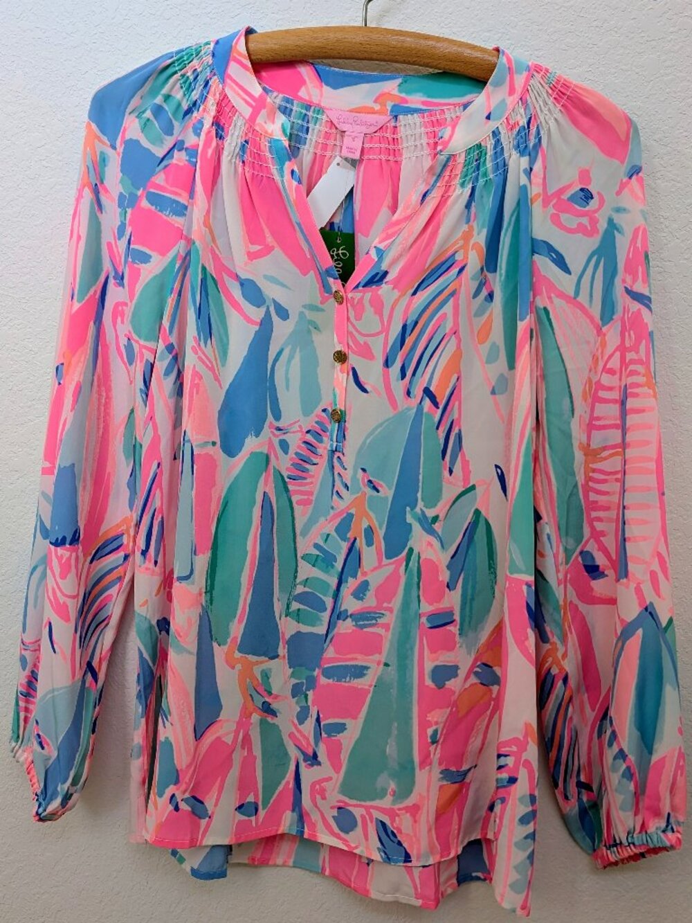 NWT Lilly Pulitzer Elsa “Out to Sea” Women’s Size Small 100% Silk Top